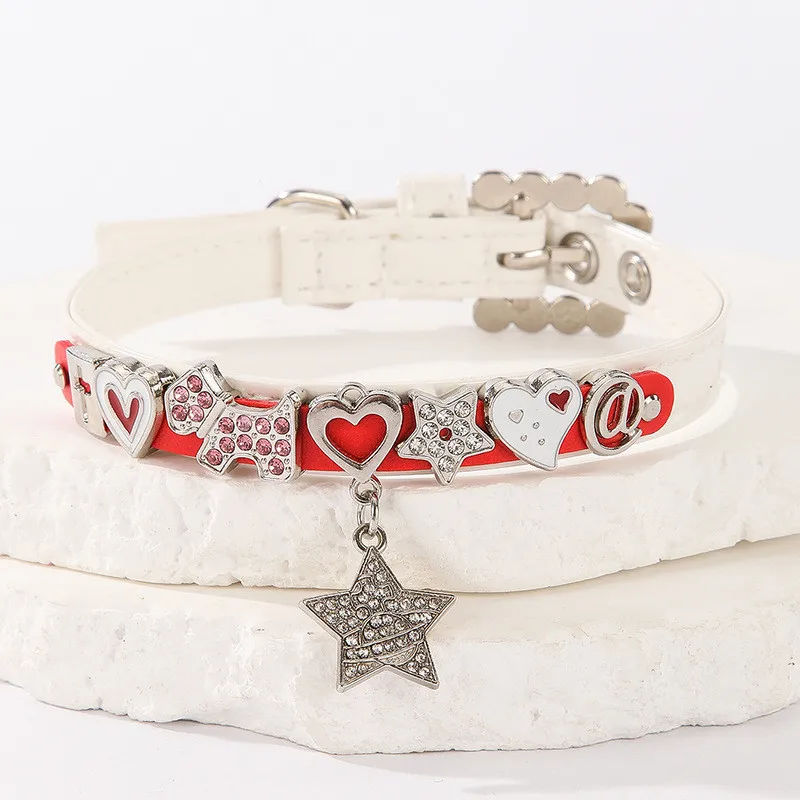 Модный ошейник из искусственной кожи со стразами, блестящее сердце, кость, ожерелье для собаки, петля для шеи с котом, аксессуар для ухода за домашними животными
Модный ошейник из искусственной кожи со стразами, блестящее сердце, кость, ожерелье для собаки, петля для шеи с котом, аксессуар для ухода за домашними животными