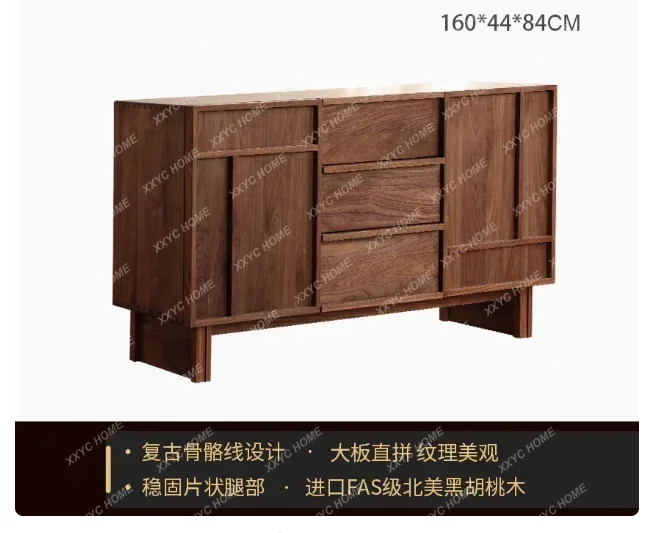 ZZBlack Walnut All Solid Wood Bone Line Dining Side Cabinet Simple Log Wind Multifunctional Locker
ZZBlack Walnut All Solid Wood Bone Line Dining Side Cabinet Simple Log Wind Multifunctional Locker