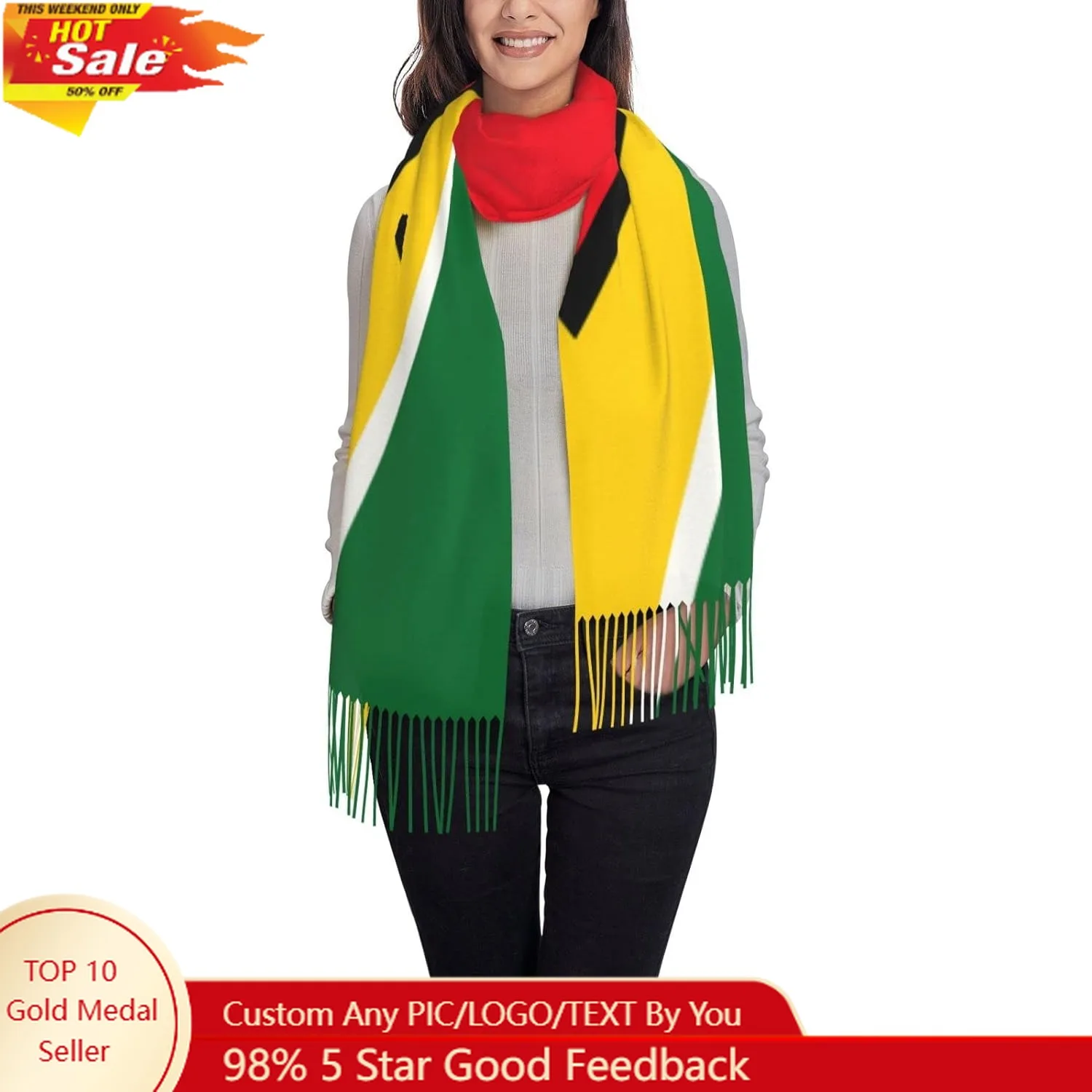 Guyana Flag Poncho Winter Large Scarf Shawl Bandana Neck Wrap For Women
Guyana Flag Poncho Winter Large Scarf Shawl Bandana Neck Wrap For Women