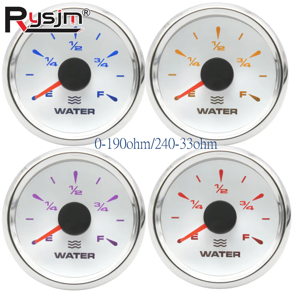 N Universal Waterproof 52mm Fuel Level Gauge Water Level Meter 0-190ohm 240-33ohm Signal Adjustable With 8 Colors Backlight
N Universal Waterproof 52mm Fuel Level Gauge Water Level Meter 0-190ohm 240-33ohm Signal Adjustable With 8 Colors Backlight