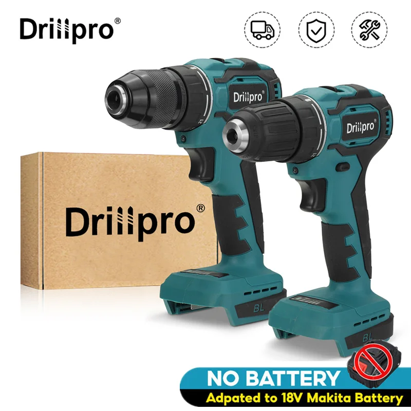 Drillpro 10/13mm Rechargeable Electric Screwdriver Cordless Drill Brushless Handheld Power Tool For Makita 18V Battery
Drillpro 10/13mm Rechargeable Electric Screwdriver Cordless Drill Brushless Handheld Power Tool For Makita 18V Battery