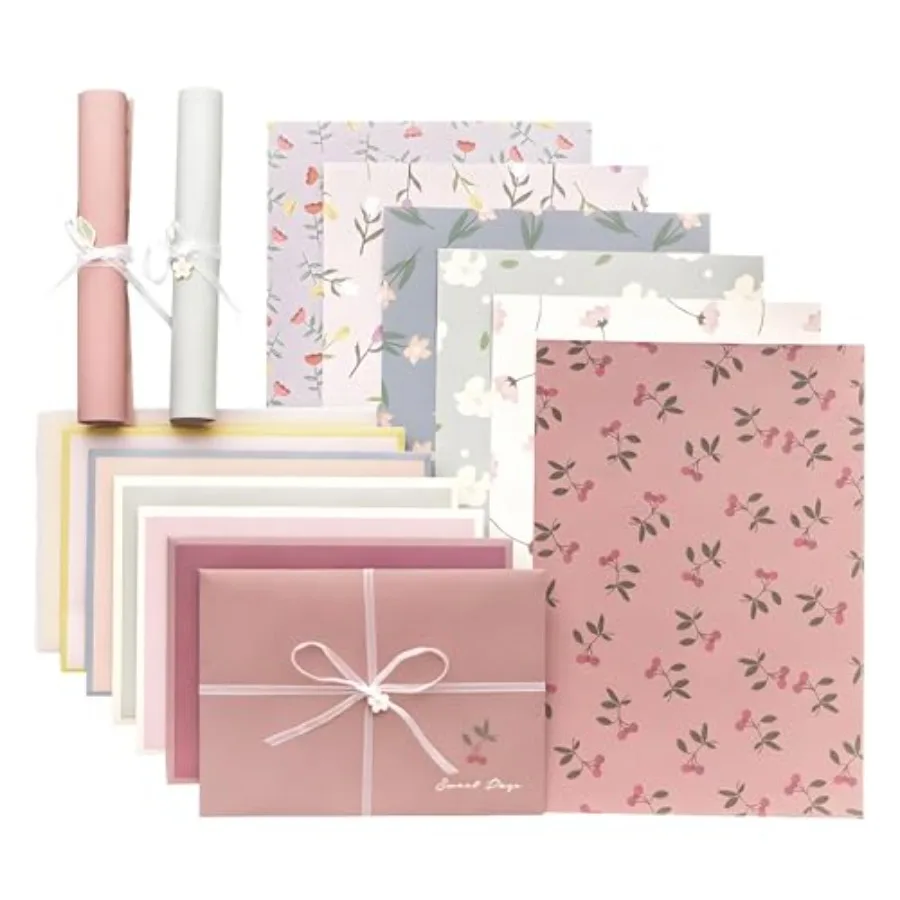 72 Pcs Stationery Paper Envelopes Set Includes 24 Lined Writing Paper and 12 Envelopes, Lovely Floral Cute Letter Writing Stati
72 Pcs Stationery Paper Envelopes Set Includes 24 Lined Writing Paper and 12 Envelopes, Lovely Floral Cute Letter Writing Stati