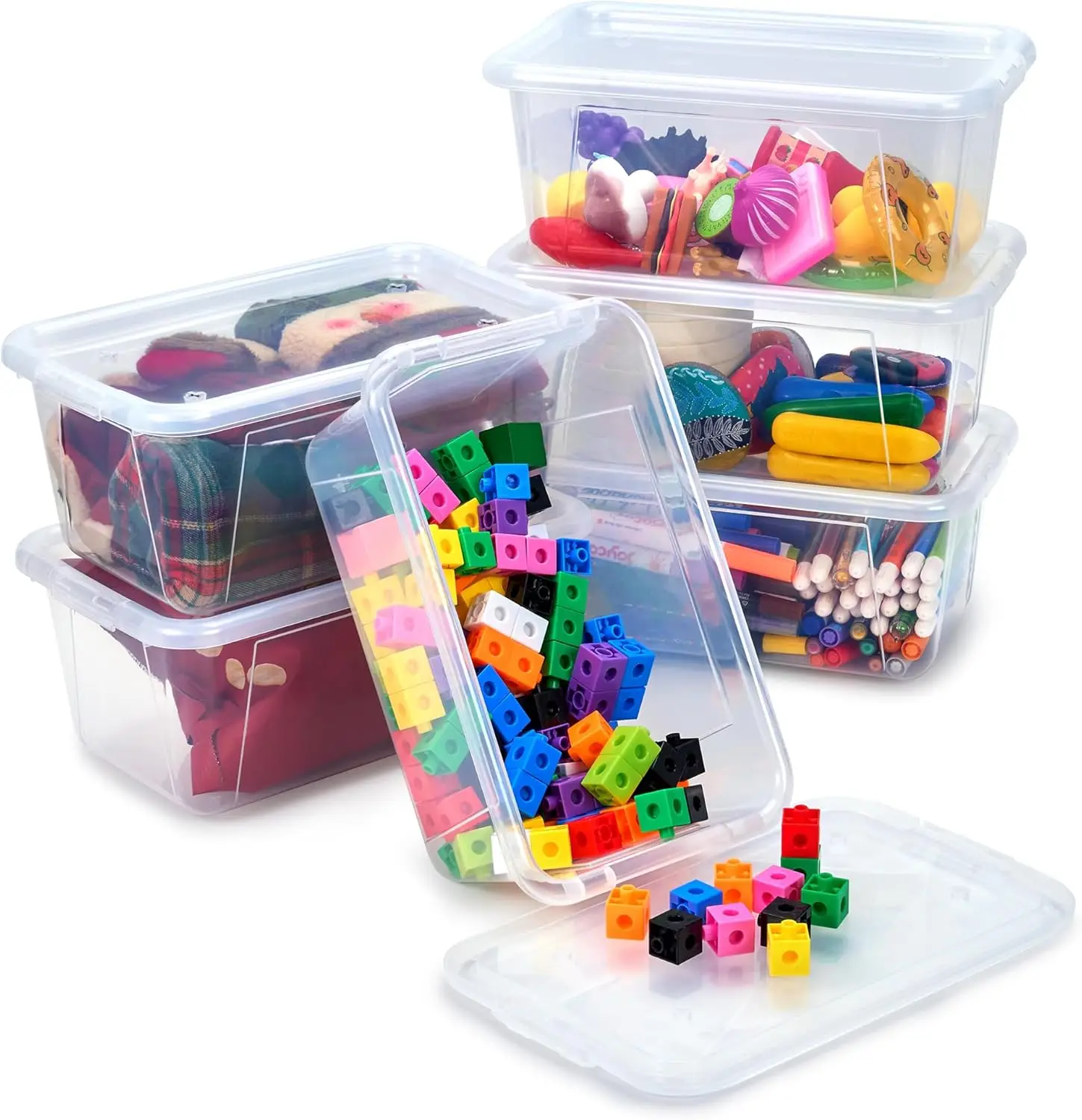 6 Quart Clear Plastic Storage Bins with Lids, Stackable for Toys, Shoes & Crafts, Classroom Use
6 Quart Clear Plastic Storage Bins with Lids, Stackable for Toys, Shoes & Crafts, Classroom Use