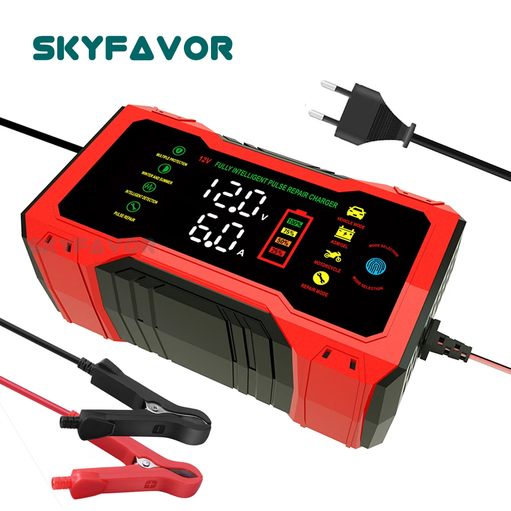 New Universal Motorcycle car battery charger 12V 6A Voltage and current dual display automatic 12V lead acid battery charger
New Universal Motorcycle car battery charger 12V 6A Voltage and current dual display automatic 12V lead acid battery charger