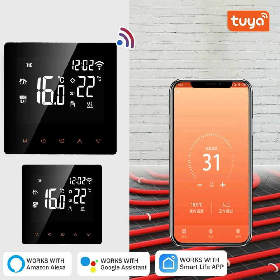Tuya Smart Thermostat WiFi Temp Control for Home Balcony Living Room Floor Heater Smart Temperature System Accurate Regulation
Tuya Smart Thermostat WiFi Temp Control for Home Balcony Living Room Floor Heater Smart Temperature System Accurate Regulation