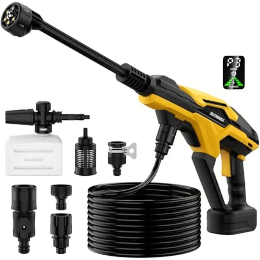 Cordless Portable Washer for Dewalt 20V Battery, 800 PSI Portable Handheld Washer with Brushless Motor, 6-in-1 Nozzle, 3 Level
Cordless Portable Washer for Dewalt 20V Battery, 800 PSI Portable Handheld Washer with Brushless Motor, 6-in-1 Nozzle, 3 Level