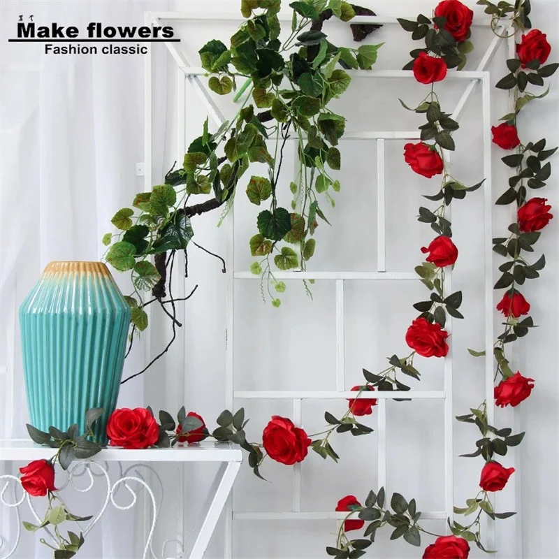 1pcs 2m Artificial Flowers Rose Vine Decorated Red 9 Roses Real Touch Big Flower Wall Hanging Home Party Wedding DIY Decor
1pcs 2m Artificial Flowers Rose Vine Decorated Red 9 Roses Real Touch Big Flower Wall Hanging Home Party Wedding DIY Decor
