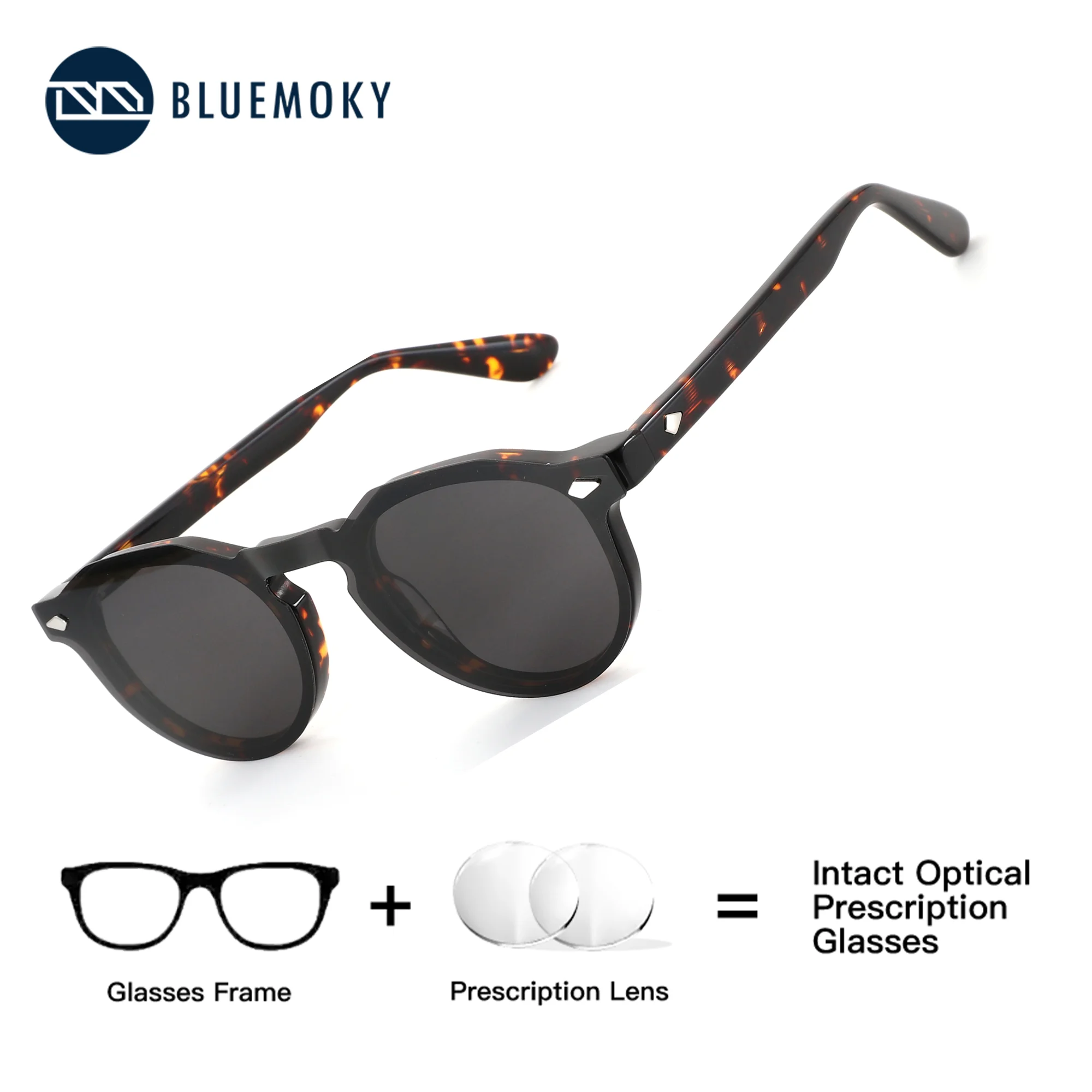 BLUEMOKY Round Acetate Clip on Prescription Sunglasses Custom for Men Anti Blue Light Progressive Optical Eyeglasses
BLUEMOKY Round Acetate Clip on Prescription Sunglasses Custom for Men Anti Blue Light Progressive Optical Eyeglasses