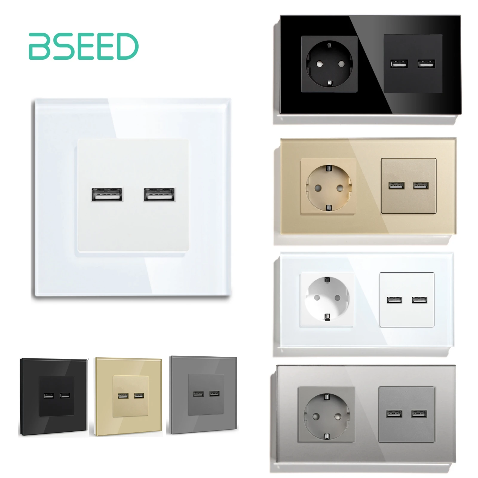 Настенная розетка Bseed, 2 USB-разъема, электрическая розетка со стеклянной рамкой для обустройства дома, стандарт ЕС
Настенная розетка Bseed, 2 USB-разъема, электрическая розетка со стеклянной рамкой для обустройства дома, стандарт ЕС