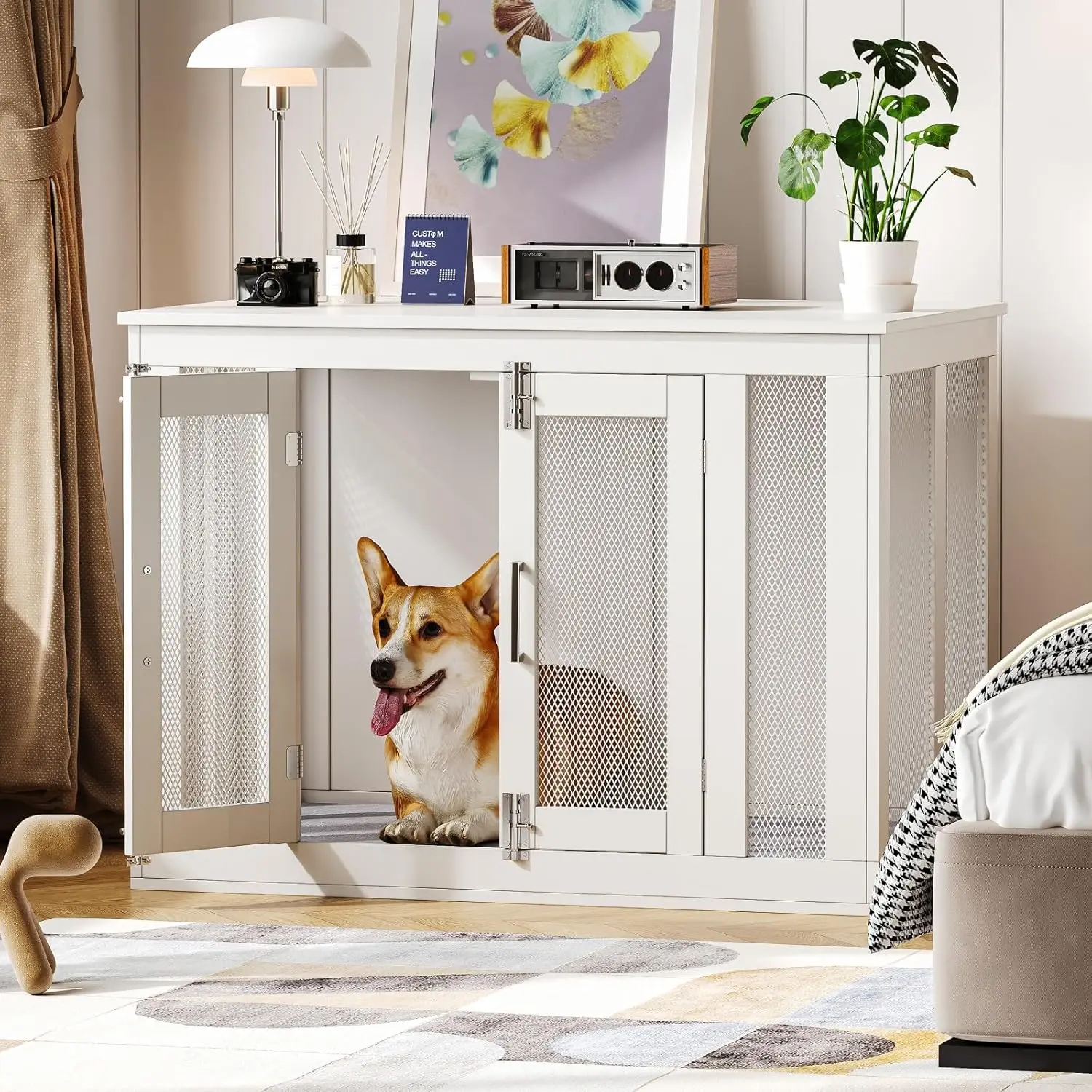 Dog Crate Furniture with Cushion, Double-Door Crate for Small to Large Wooden Kennel Table, End Table
Dog Crate Furniture with Cushion, Double-Door Crate for Small to Large Wooden Kennel Table, End Table