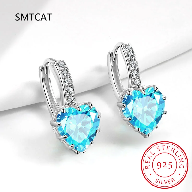 Natural Sky Blue Topaz 925 Sterling Silver Romantic Heart Hoop Earring for Women Colorful Gemstone Jewelry Valentine's Day Gifts
Natural Sky Blue Topaz 925 Sterling Silver Romantic Heart Hoop Earring for Women Colorful Gemstone Jewelry Valentine's Day Gifts