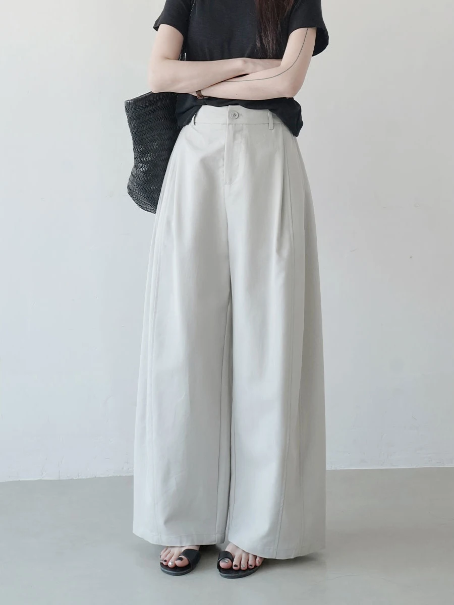 Женские повседневные брюки с высокой талией, широкими штанинами, свободного прямого кроя, тонкие, стройнящие, длинные, для ранней весны, простые и стильные
Женские повседневные брюки с высокой талией, широкими штанинами, свободного прямого кроя, тонкие, стройнящие, длинные, для ранней весны, простые и стильные