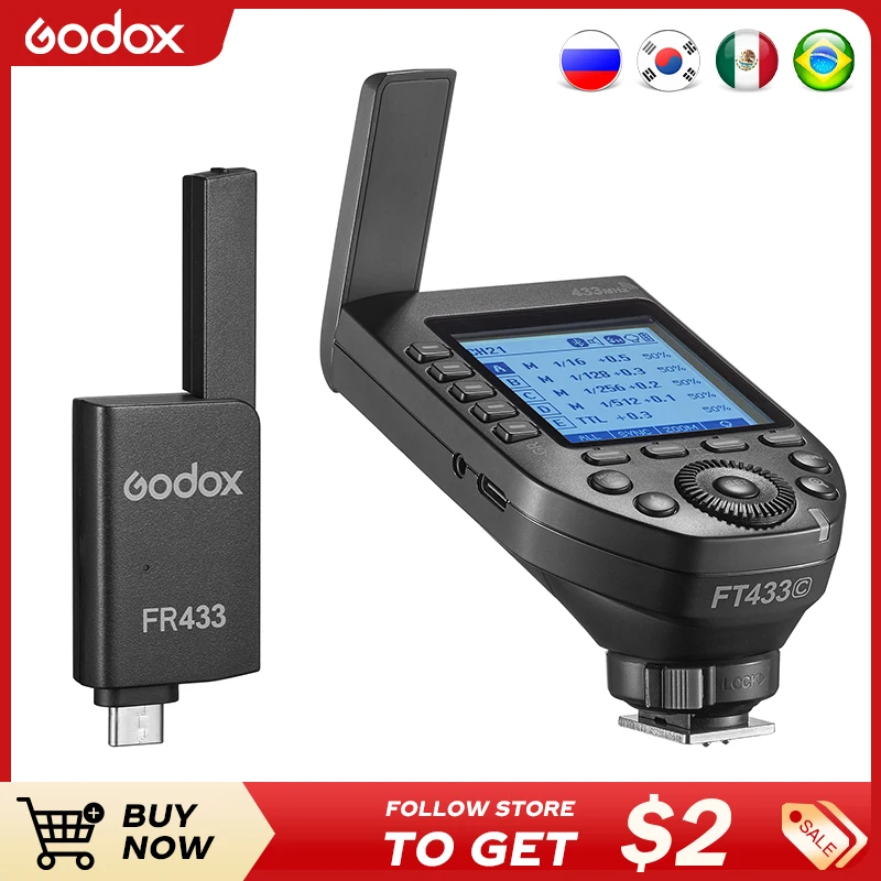 Беспроводной триггер вспышки Godox FT433 FR433 TTL для Sony, Nikon, Canon, Bluetooth, управление приложением 433 МГц Frequenc
Беспроводной триггер вспышки Godox FT433 FR433 TTL для Sony, Nikon, Canon, Bluetooth, управление приложением 433 МГц Frequenc
