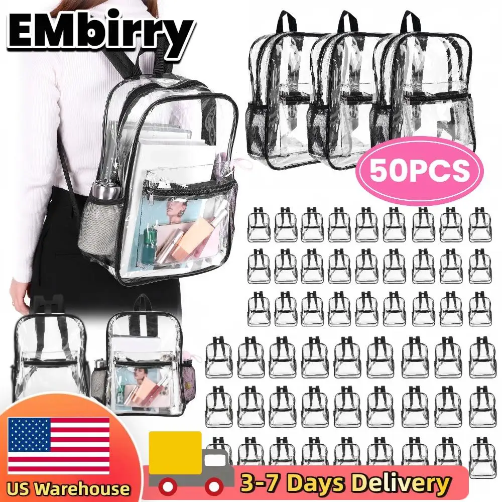 50PCS Clear Backpack Transparent School Bookbag See Through Backpacks For Men Women College Work Travel PVC Backpacks
50PCS Clear Backpack Transparent School Bookbag See Through Backpacks For Men Women College Work Travel PVC Backpacks