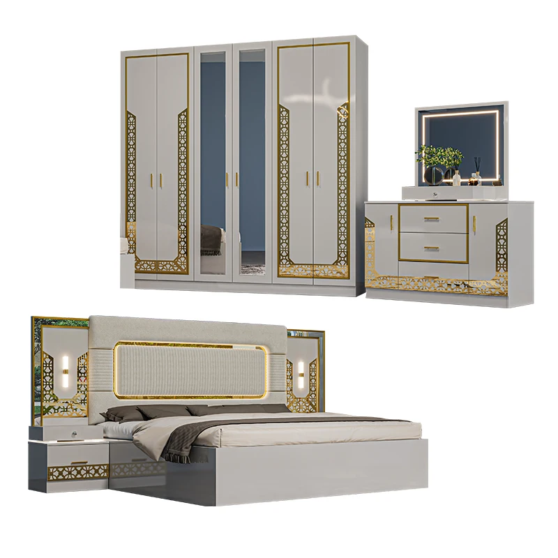 &Wholesale Cheap Luxury Wood Frame Double King Size Bed Set Modern Home Turkish Wooden MDF Full Bedroom Sets Furniture
&Wholesale Cheap Luxury Wood Frame Double King Size Bed Set Modern Home Turkish Wooden MDF Full Bedroom Sets Furniture