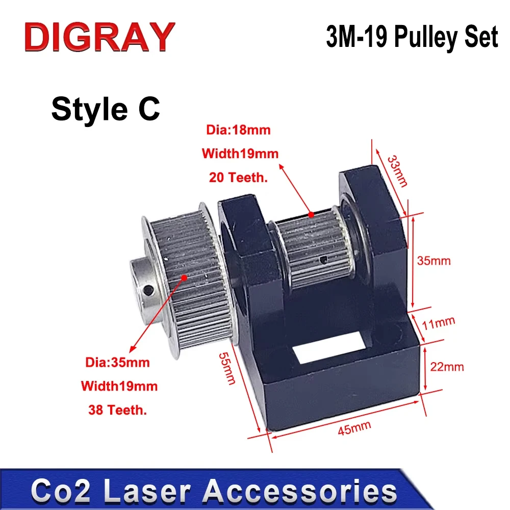 Gear Base Set Machine Mechanical Parts 3M Reduction Box Idler Pulley Tensioner Timing Pulley for Laser Engraving Cutting Machine
Gear Base Set Machine Mechanical Parts 3M Reduction Box Idler Pulley Tensioner Timing Pulley for Laser Engraving Cutting Machine