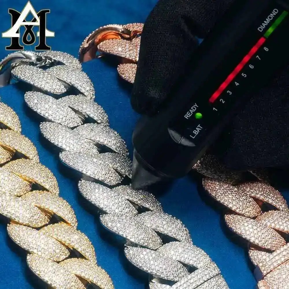 Fine Jewelry 925 Sterling Silver 22mm Vvs Moissanite Diamond Iced Out Miami Cuban Link Chain Necklace for Men
Fine Jewelry 925 Sterling Silver 22mm Vvs Moissanite Diamond Iced Out Miami Cuban Link Chain Necklace for Men