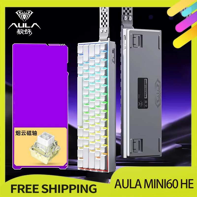AULA Mini60 HE клавиатура с магнитным переключателем, трехрежимная беспроводная механическая клавиатура RGB, 8000 Гц, 0,01 ммRT, игровая клавиатура, подарки для геймеров
AULA Mini60 HE клавиатура с магнитным переключателем, трехрежимная беспроводная механическая клавиатура RGB, 8000 Гц, 0,01 ммRT, игровая клавиатура, подарки для геймеров