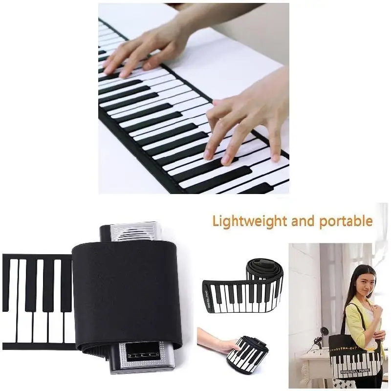 Portable Electronic Hand Roll Piano Flexible Roll Up Keyboard Silicone Piano
Portable Electronic Hand Roll Piano Flexible Roll Up Keyboard Silicone Piano