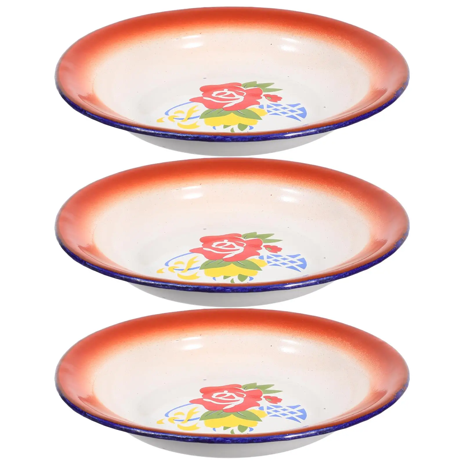 3 Pcs 16CM Enamelware Plate Flower Vintage Red Food Container Fruit Snack Dessert Vintage Plate Barware
3 Pcs 16CM Enamelware Plate Flower Vintage Red Food Container Fruit Snack Dessert Vintage Plate Barware