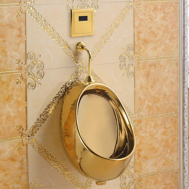 European ceramic gold urinal wall-mounted integrated induction urinal bar urinal
European ceramic gold urinal wall-mounted integrated induction urinal bar urinal