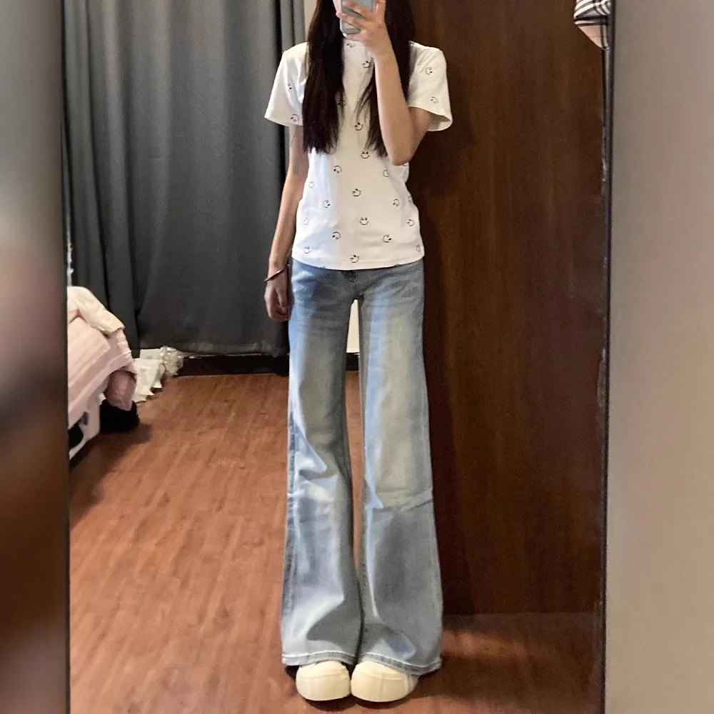 Glacier Blue Flared Jeans For Women, Autumn New Style, Low Waist, Slim Fit, Versatile, Straight Leg, Floor-Length Pants
Glacier Blue Flared Jeans For Women, Autumn New Style, Low Waist, Slim Fit, Versatile, Straight Leg, Floor-Length Pants