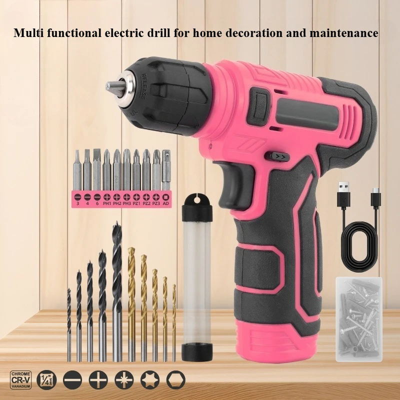 76pcs/set 8V Rechargeable Electric Screwdriver Set Household Electric Pistol Drill Pink Multifunctional Toolbox 
76pcs/set 8V Rechargeable Electric Screwdriver Set Household Electric Pistol Drill Pink Multifunctional Toolbox