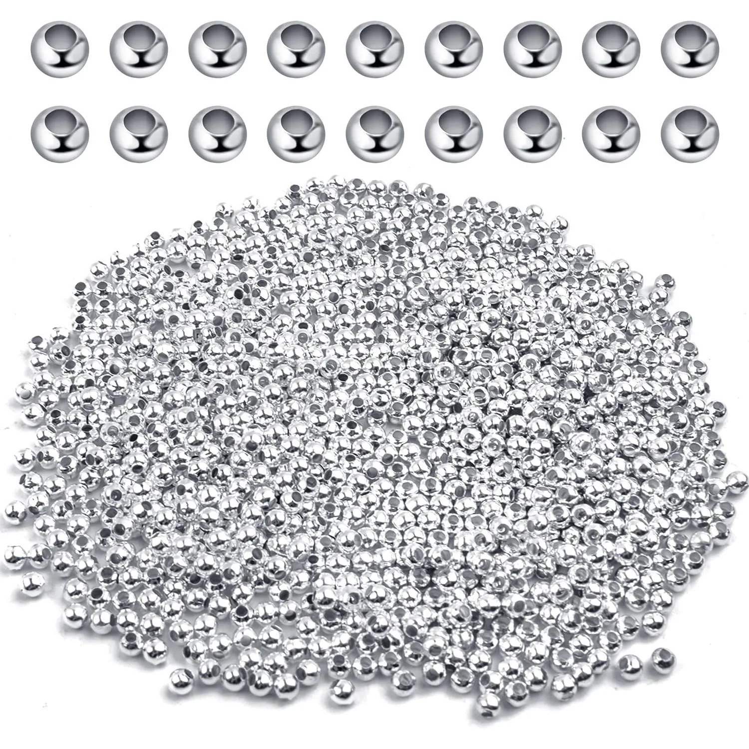 Crimp Beads 3mm, 1000 Pieces Stopper Beads Metal Bead Spacers for DIY Bracelet Jewelry Making, Silver
Crimp Beads 3mm, 1000 Pieces Stopper Beads Metal Bead Spacers for DIY Bracelet Jewelry Making, Silver