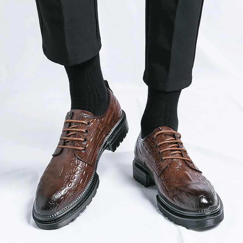 Men Pointed Thick Soled Shoes Height Increasing and Breathable Fashionable Trend for Business Youth Wedding Shoes
Men Pointed Thick Soled Shoes Height Increasing and Breathable Fashionable Trend for Business Youth Wedding Shoes