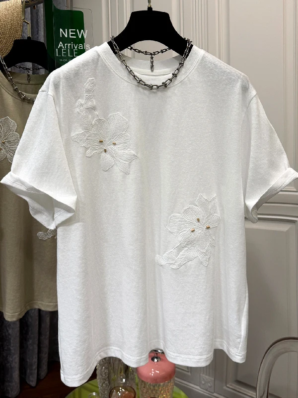 plus Size Women's Casual Loose Short Sleeve T-shirt Embroidered Heavy Work Sequin Cloud Soft Cotton Feel Summer Top
plus Size Women's Casual Loose Short Sleeve T-shirt Embroidered Heavy Work Sequin Cloud Soft Cotton Feel Summer Top