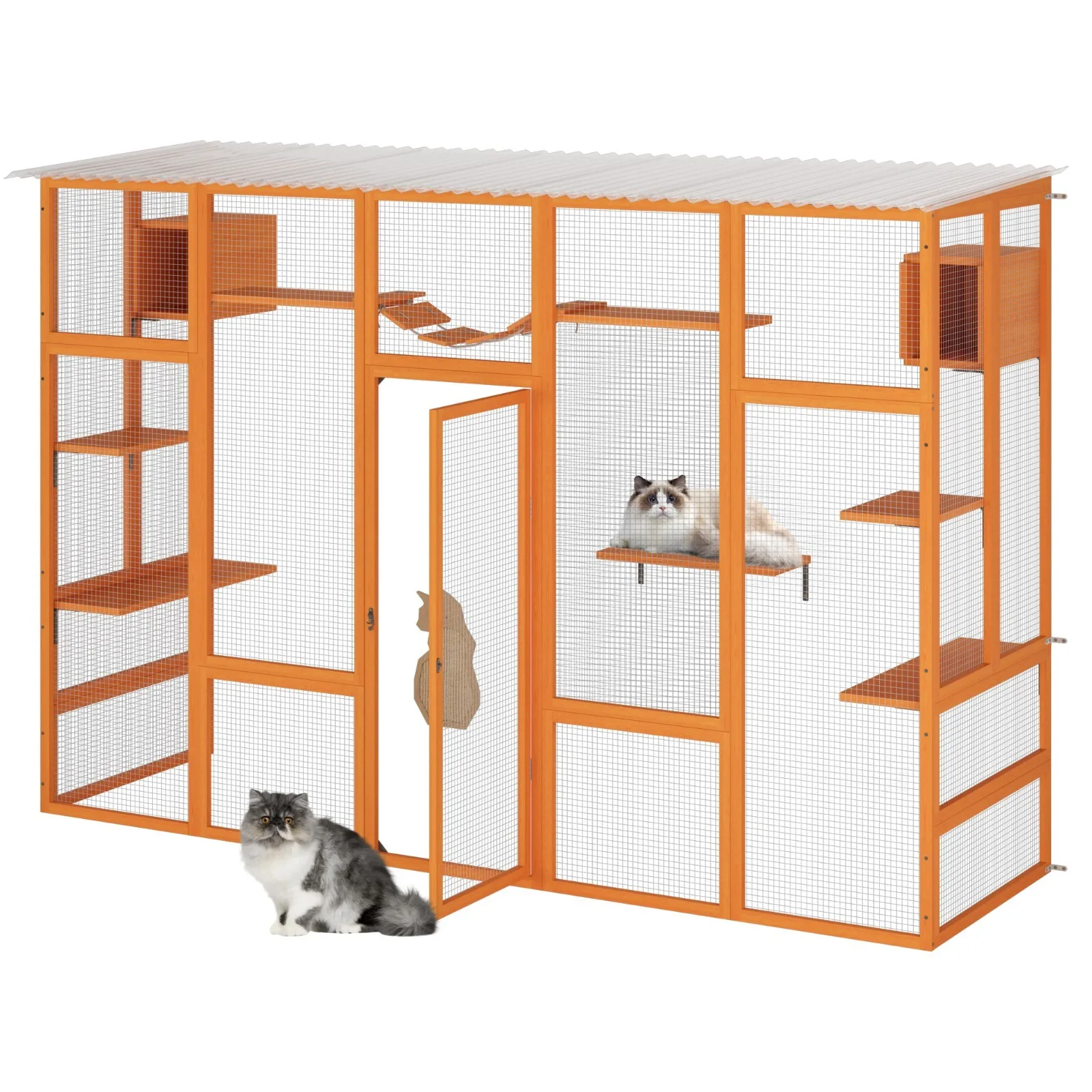 72'' Wooden Cat Enclosure 6 Platforms Cat Cage Window Access Outdoor
72'' Wooden Cat Enclosure 6 Platforms Cat Cage Window Access Outdoor