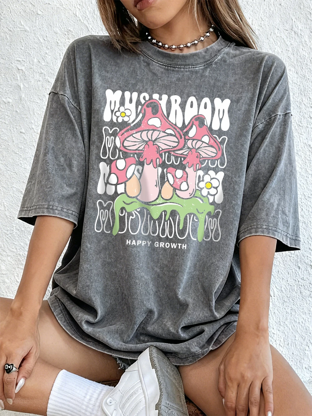 Creative Mushroom Letter Printing Washed T-Shirts Womens Cotton Oversized T Shirt Summer Short Sleeve Tops Casual O-Neck Clothes
Creative Mushroom Letter Printing Washed T-Shirts Womens Cotton Oversized T Shirt Summer Short Sleeve Tops Casual O-Neck Clothes