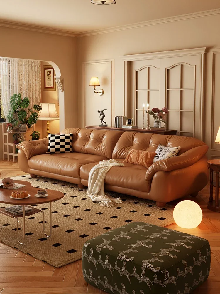 Sofa Vintage First Layer Cowhide Big Black Cow Black Straight Row Living Room Small Apartment Cloud Middle Ancient Sofa
Sofa Vintage First Layer Cowhide Big Black Cow Black Straight Row Living Room Small Apartment Cloud Middle Ancient Sofa