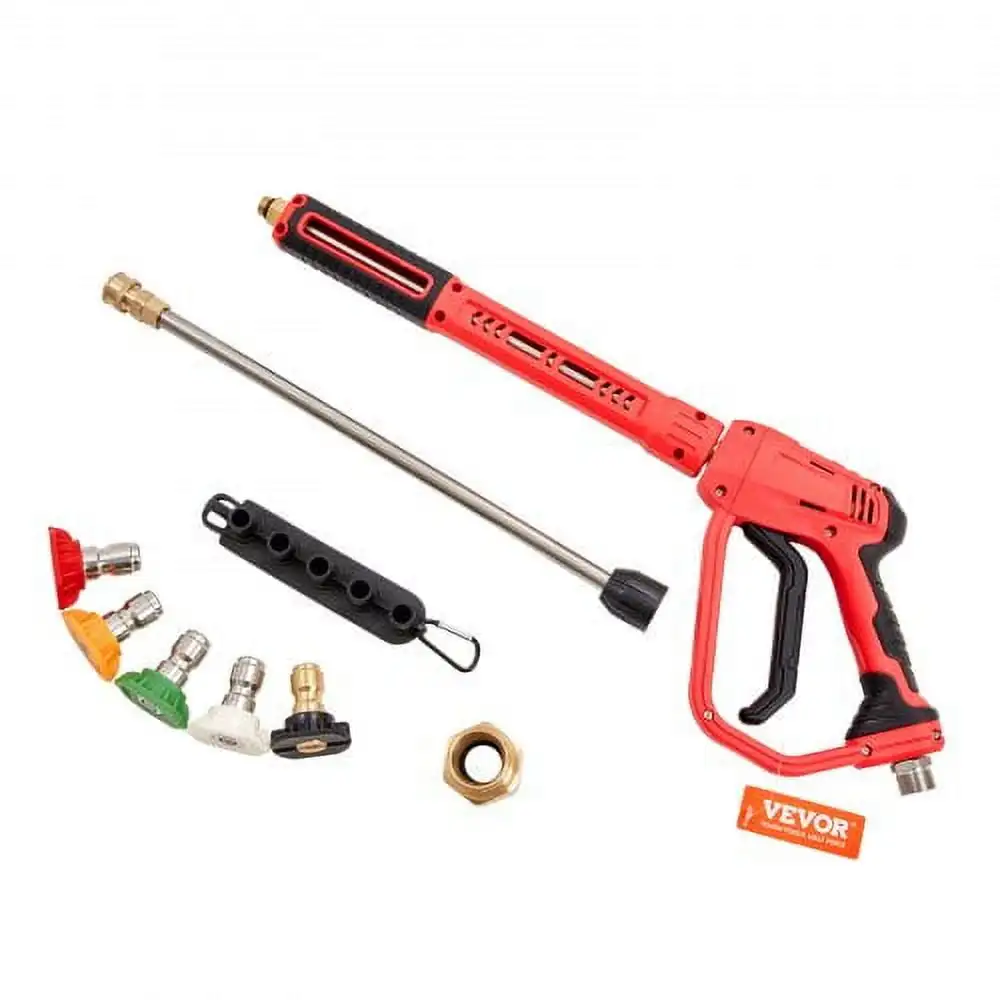 High Pressure Washer Gun,4000 PSI,Power Washer Spay Gun with Replacement Extension Wand,M22-14mm Inlet & 1/4'' Outlet Connector
High Pressure Washer Gun,4000 PSI,Power Washer Spay Gun with Replacement Extension Wand,M22-14mm Inlet & 1/4'' Outlet Connector