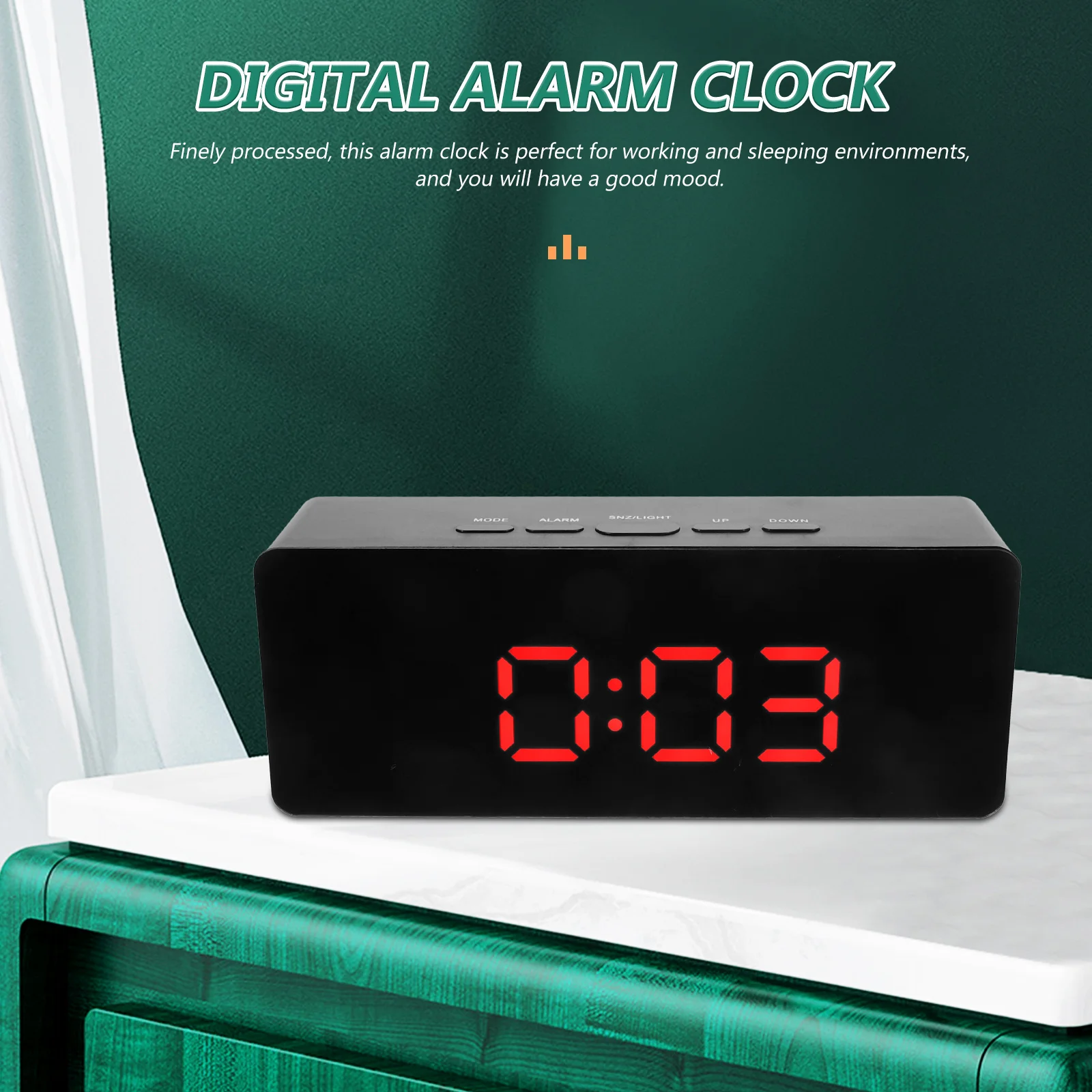 Digital Alarm Clock Electronic Mirror Compact ABS Plastic Material Large Display Screen for Bedroom Living Room Study Table 
Digital Alarm Clock Electronic Mirror Compact ABS Plastic Material Large Display Screen for Bedroom Living Room Study Table