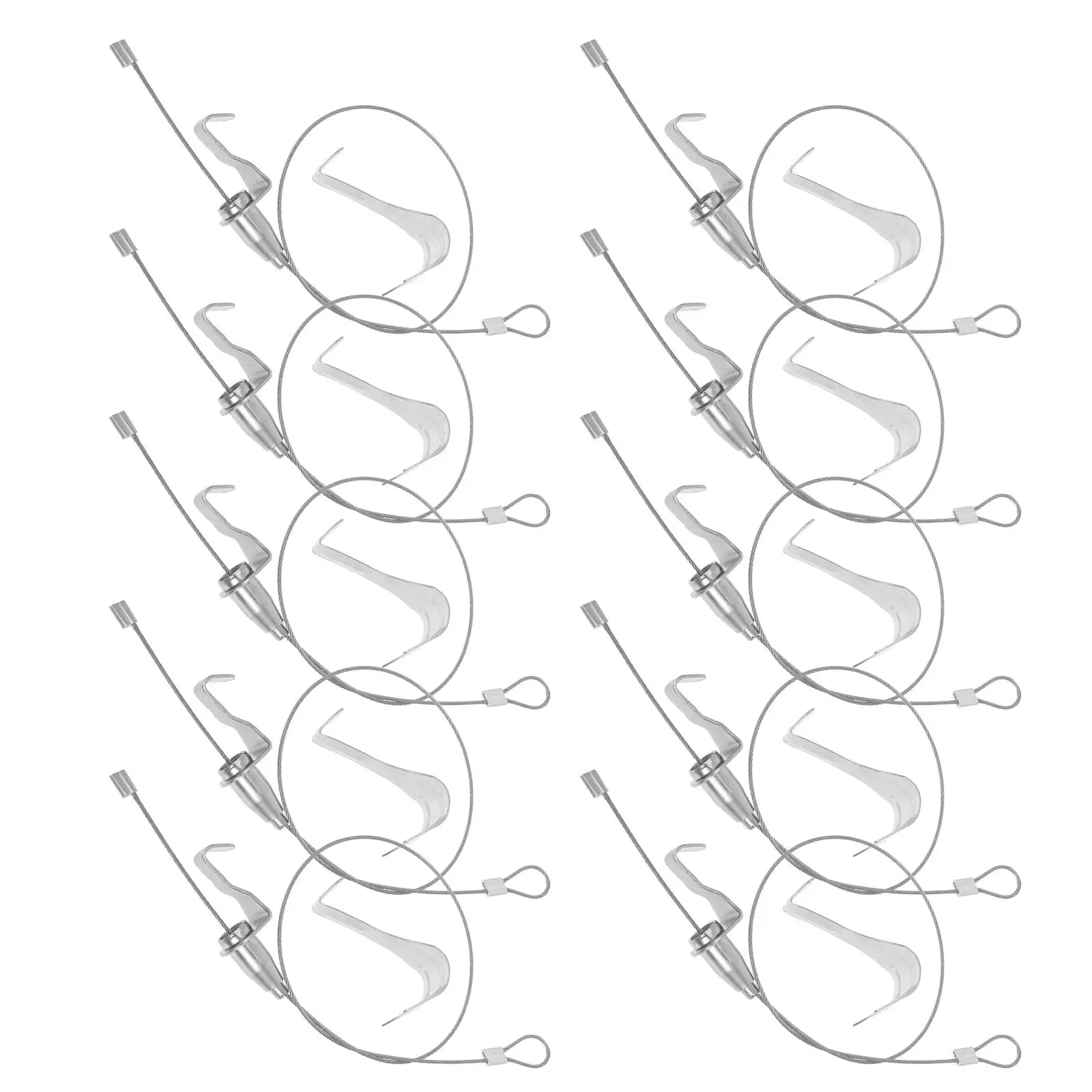 10 Sets Picture Hanging Wire Rope Hooks for Removable Frame Guide Wall Kit Home Office Display
10 Sets Picture Hanging Wire Rope Hooks for Removable Frame Guide Wall Kit Home Office Display