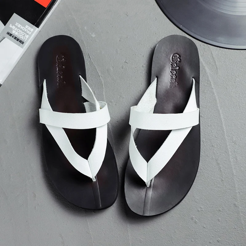 Summer Flip-Flops High-Quality Men's Luxury Leather Flat Sandals Simple Style Breathable Comfortable Sandalias Treking
Summer Flip-Flops High-Quality Men's Luxury Leather Flat Sandals Simple Style Breathable Comfortable Sandalias Treking