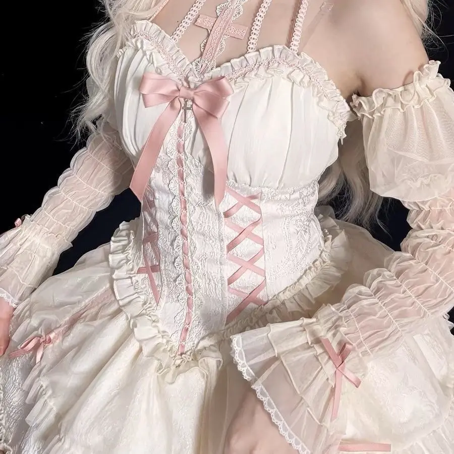 Japan Sweet Lolita Princess Dress Women Gothic Cross Bow Lace Ruffles Party Dresses Girls Harajuku Cute Bandage Y2k Vestidos
Japan Sweet Lolita Princess Dress Women Gothic Cross Bow Lace Ruffles Party Dresses Girls Harajuku Cute Bandage Y2k Vestidos