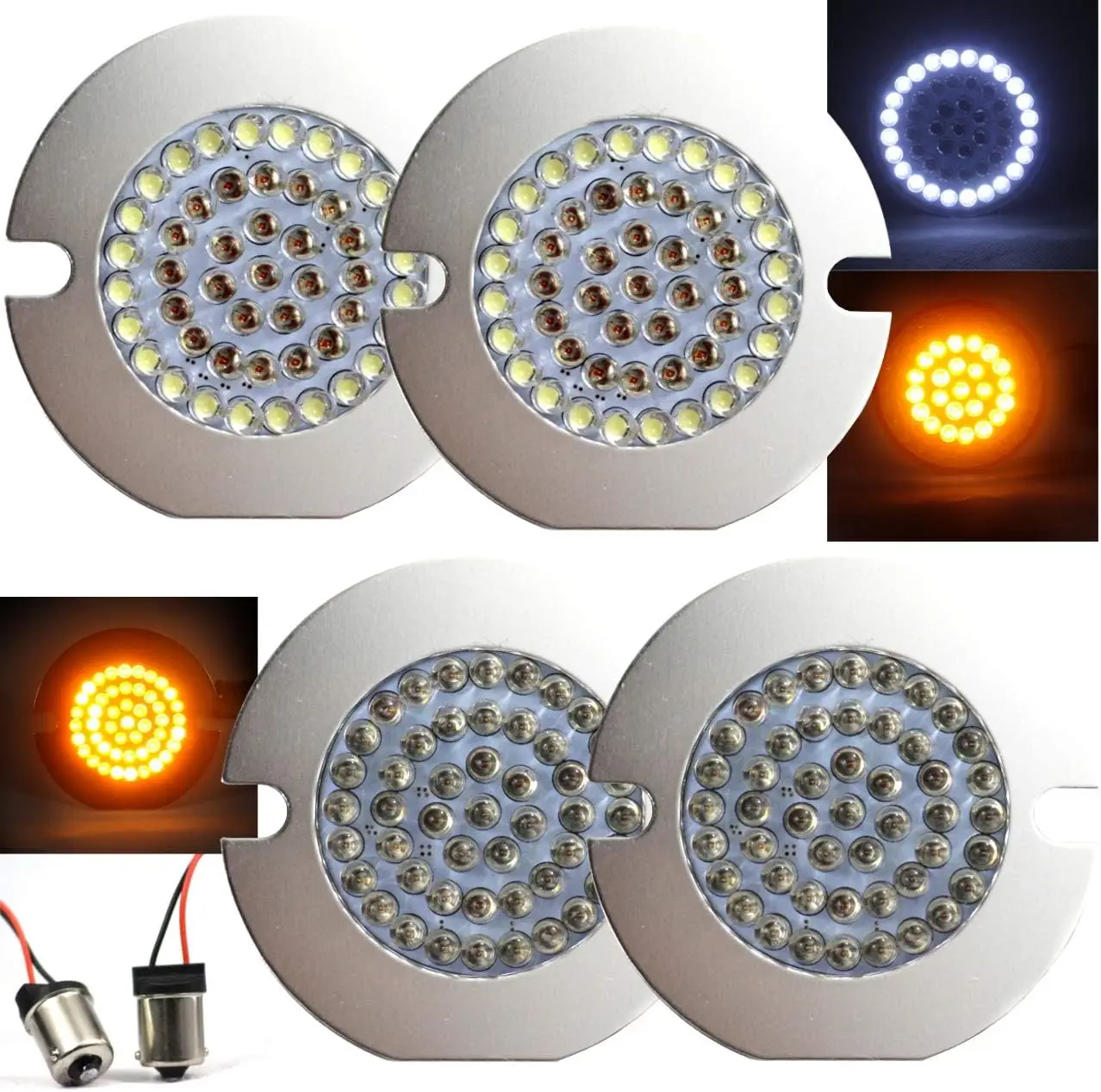 3.25 3-1/4 Inch Front and Rear LED Turn Signals Compatible With Harley Davidson Motorcycles Flat Style LED Front (1157) and Rear
3.25 3-1/4 Inch Front and Rear LED Turn Signals Compatible With Harley Davidson Motorcycles Flat Style LED Front (1157) and Rear