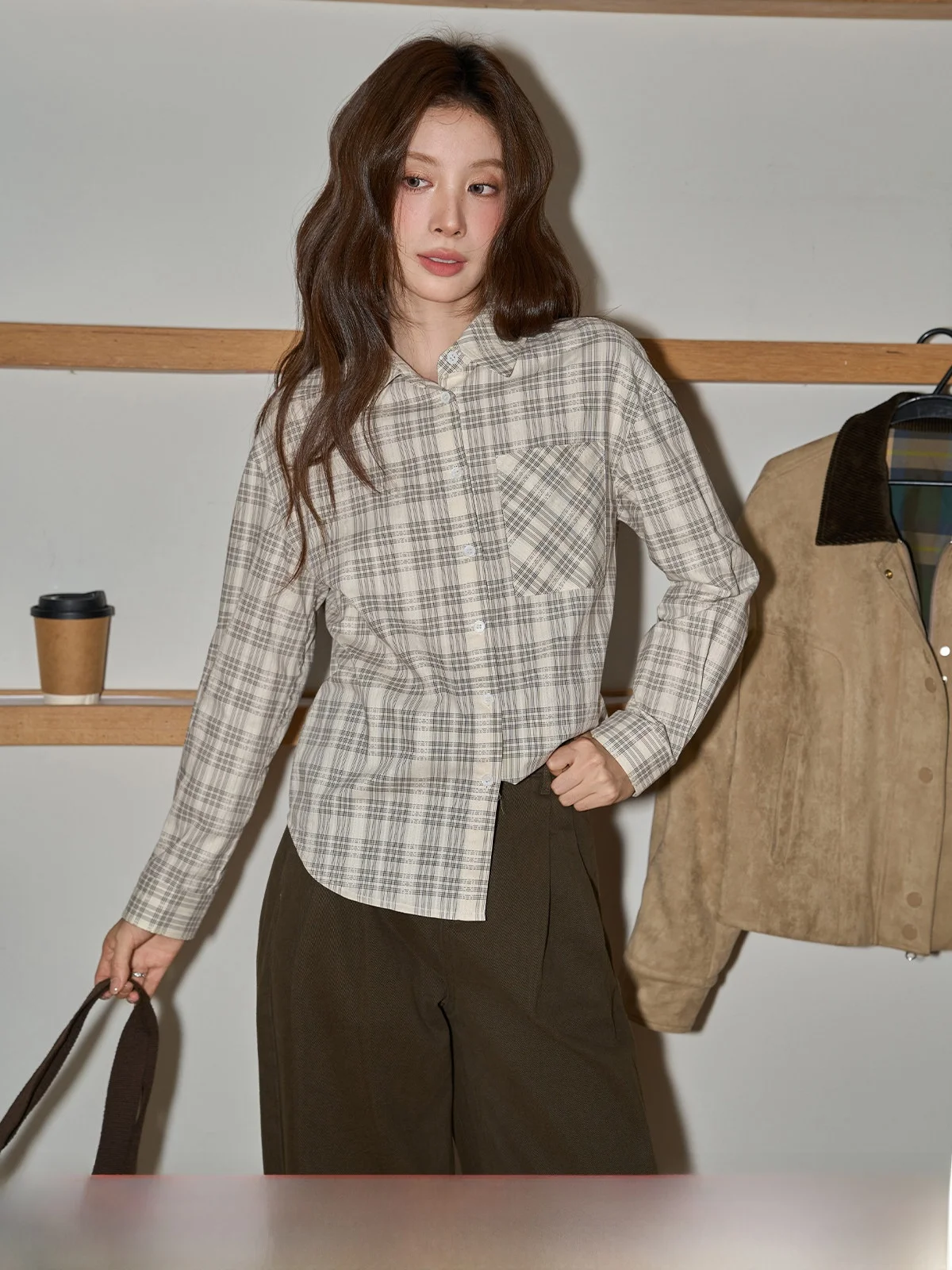 Casual Collar Long Sve irt Women's Inner Wear Loose Faionable Cheered Patterned irt ey by Xujing for Autumn...
Casual Collar Long Sve irt Women's Inner Wear Loose Faionable Cheered Patterned irt ey by Xujing for Autumn...