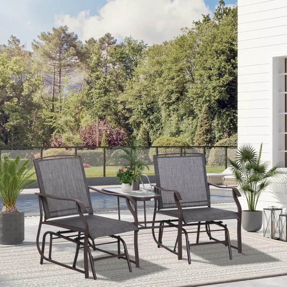#For Outdoor Glider Chairs with Coffee Table, Patio Rocking Chair Swing Loveseat with Breathable Sling for Garden&
#For Outdoor Glider Chairs with Coffee Table, Patio Rocking Chair Swing Loveseat with Breathable Sling for Garden&
