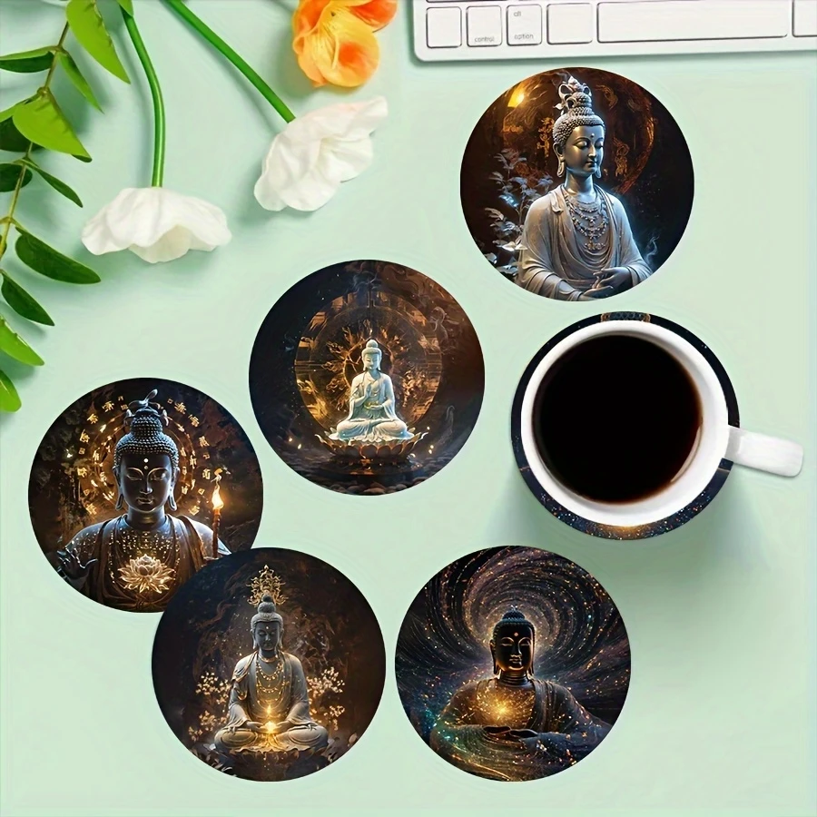 6-piece Buddha Sun & Moon Wooden Coaster - Heat-resistant decorative drink mat for Buddhist homes and coffee shops
6-piece Buddha Sun & Moon Wooden Coaster - Heat-resistant decorative drink mat for Buddhist homes and coffee shops