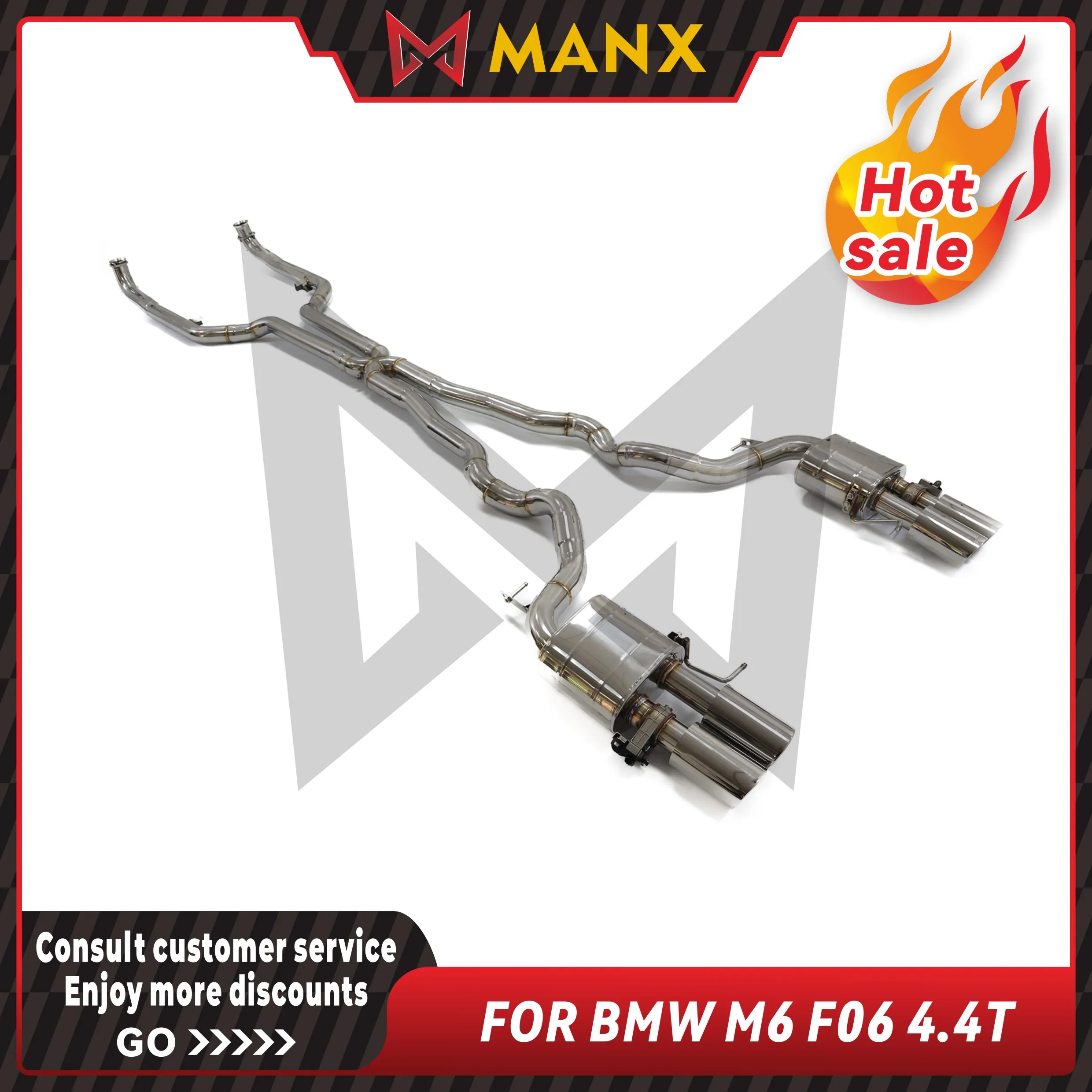 Catback for BMW M6 F06 4.4T Stainless steel Performance Exhaust pipe Muffler with remote control valve
Catback for BMW M6 F06 4.4T Stainless steel Performance Exhaust pipe Muffler with remote control valve