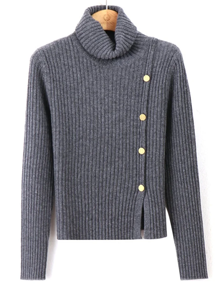 Casual Long Sve High Collar Knitted Sweater Women's Faionable Asymmetrical Design Winter New Sle Korean Version Crew Ne
Casual Long Sve High Collar Knitted Sweater Women's Faionable Asymmetrical Design Winter New Sle Korean Version Crew Ne