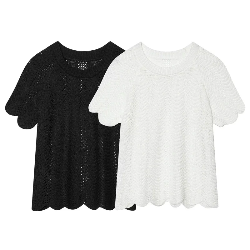 Summer Women's Hollow Knitted Sweater Top 2026 New Fashion Short Sleeved Round Neck Pullover Sweater Women's Sweater
Summer Women's Hollow Knitted Sweater Top 2026 New Fashion Short Sleeved Round Neck Pullover Sweater Women's Sweater