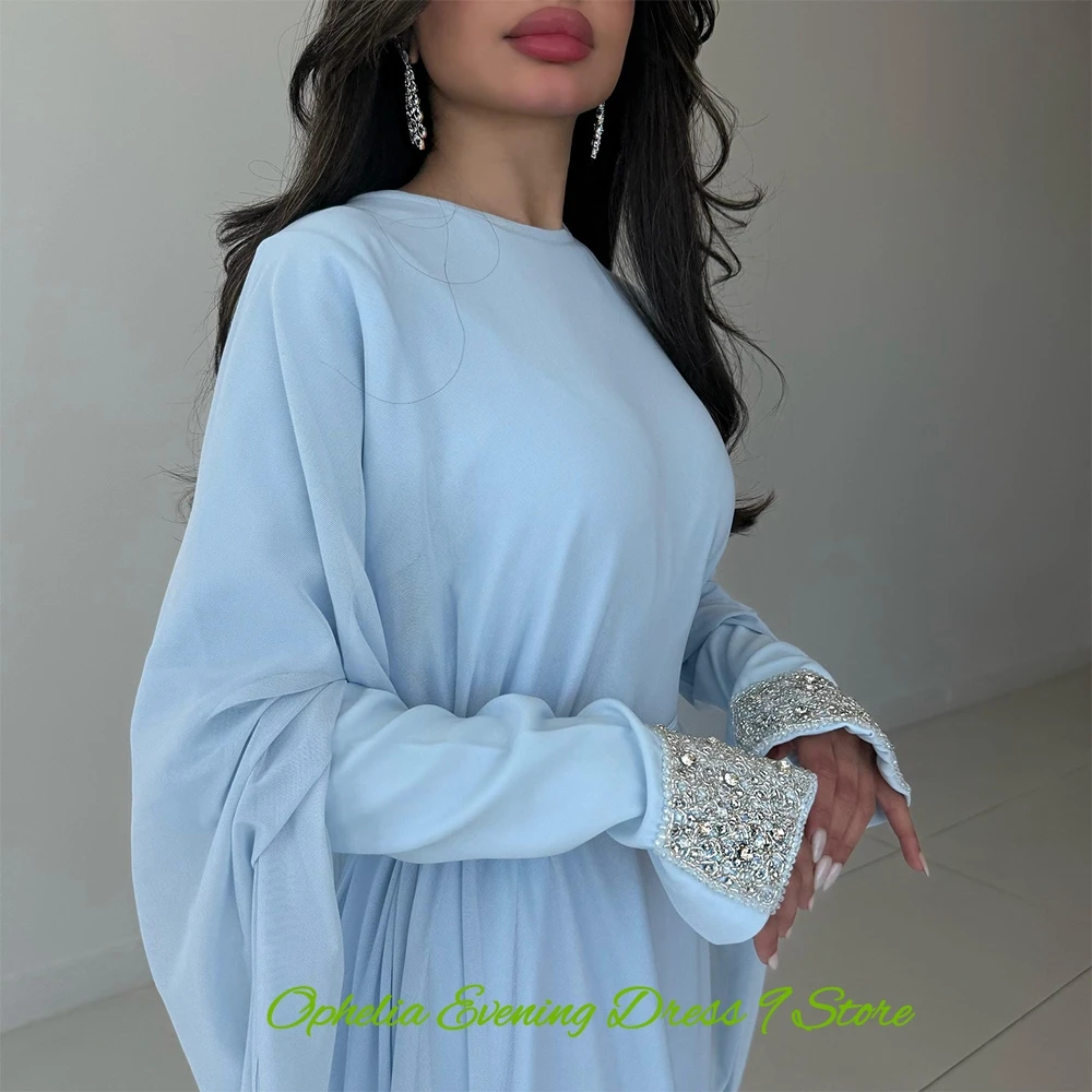 Elegant Blue Chiffon O-Neck Evening Dress Exquisite Long Sleeves Prom Dresses Fashion Beading Customized Special Occasion Gowns
Elegant Blue Chiffon O-Neck Evening Dress Exquisite Long Sleeves Prom Dresses Fashion Beading Customized Special Occasion Gowns