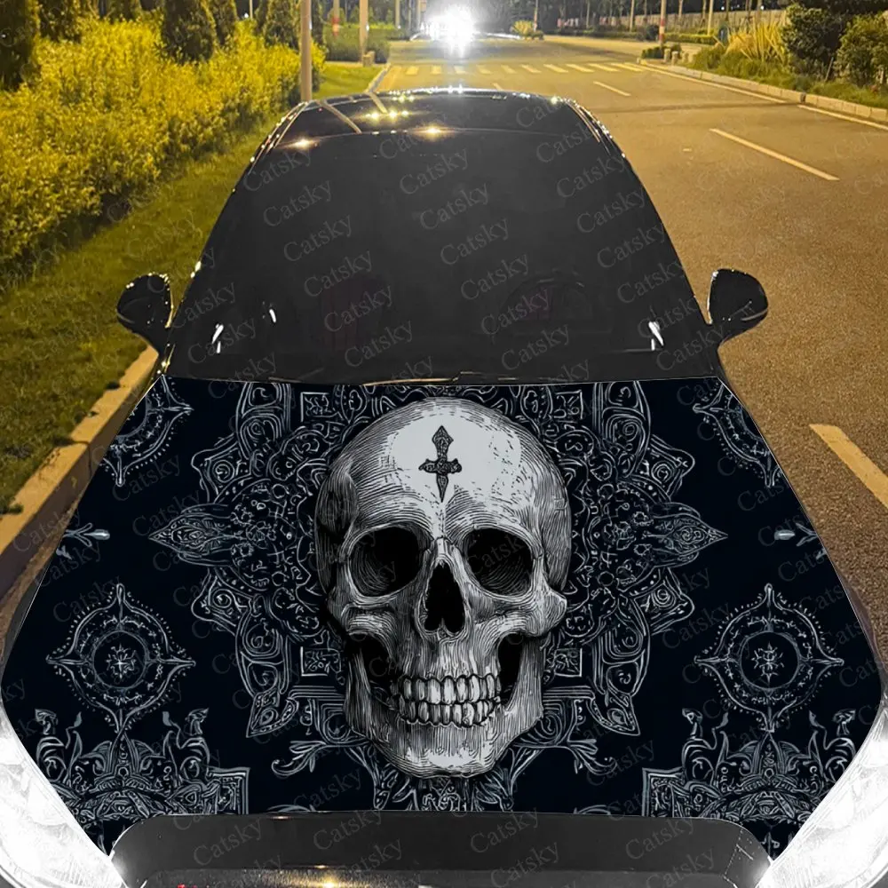 Car Decal Artistic Design with Skull and Cross in Monochrome Ornate Textural Style Car Hood Sticker, Waterproof Self - Adhesive
Car Decal Artistic Design with Skull and Cross in Monochrome Ornate Textural Style Car Hood Sticker, Waterproof Self - Adhesive