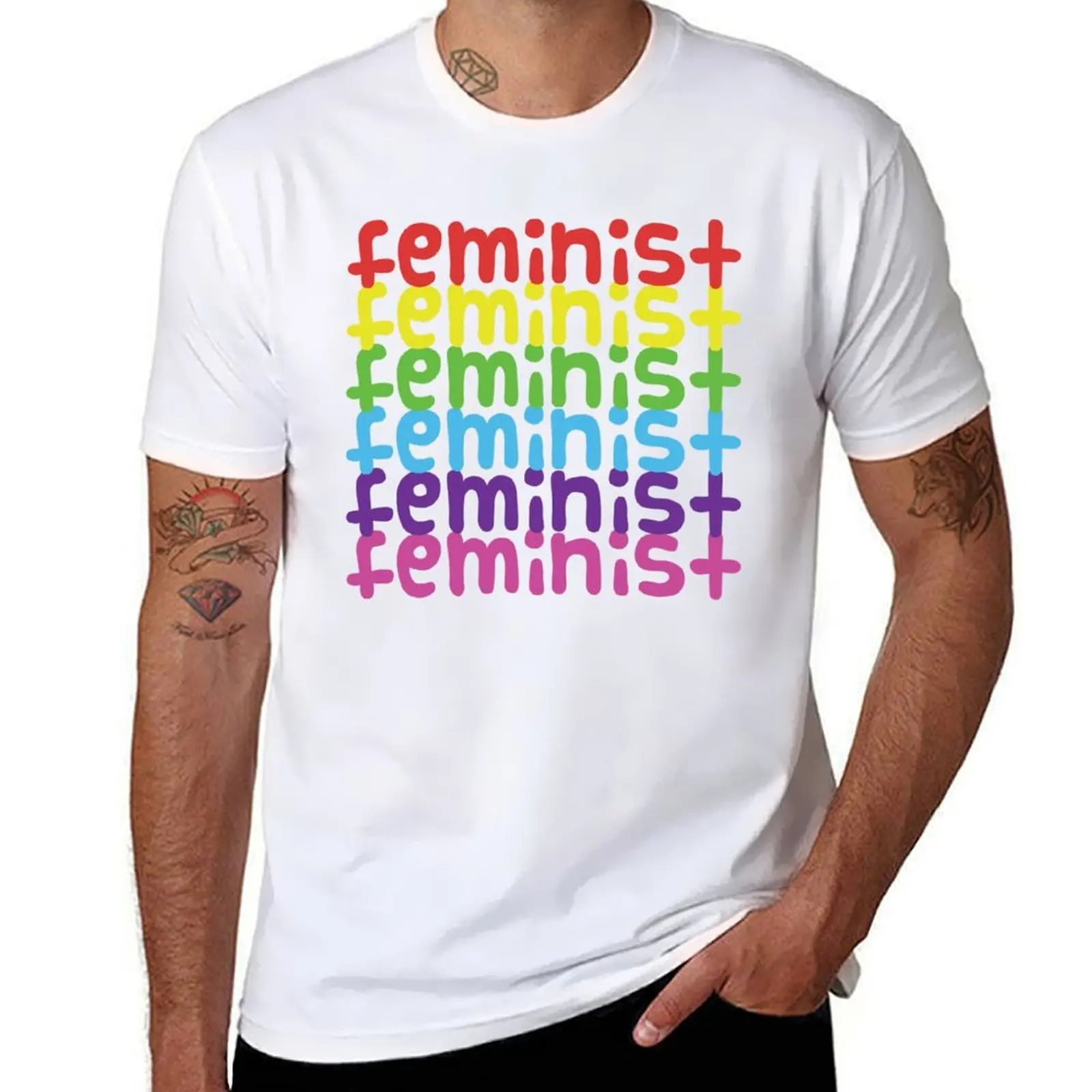 Feminist Rainbow T-Shirt man t shirt cotton high quality cotton tshirt 100% T-Shirt
Feminist Rainbow T-Shirt man t shirt cotton high quality cotton tshirt 100% T-Shirt