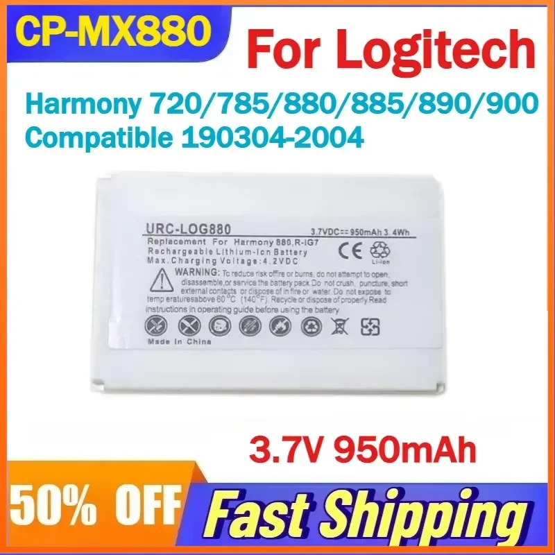 CP-MX880 3.7V 950mAh Battery for Logitech Harmony 720/785/880/885/890/900/One Advanced Wireless Keyboard Compatible
CP-MX880 3.7V 950mAh Battery for Logitech Harmony 720/785/880/885/890/900/One Advanced Wireless Keyboard Compatible