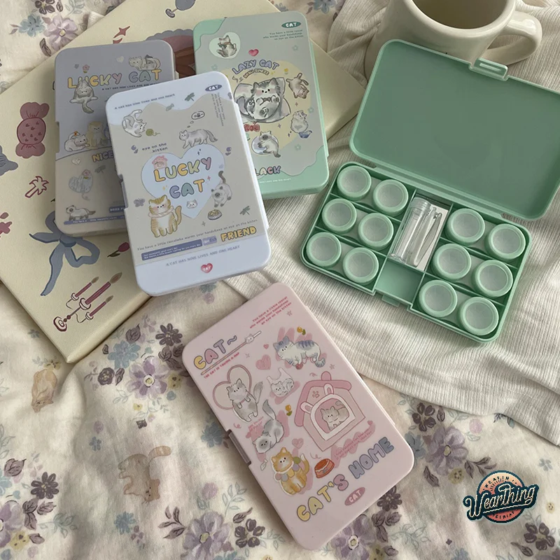 6Pair Portable Cat Print Contact Lens Care Box Storage Case Beauty Pupil Container Travel Kit
6Pair Portable Cat Print Contact Lens Care Box Storage Case Beauty Pupil Container Travel Kit